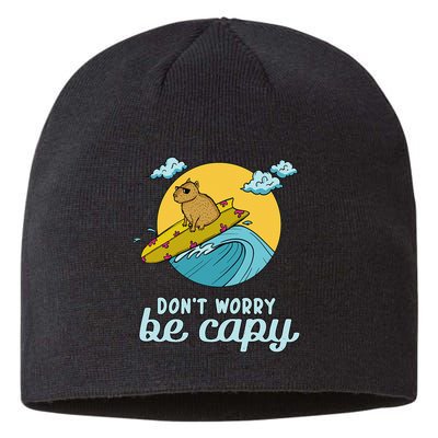 Don't Worry Be Capy Rodent South American Capybara Sustainable Beanie