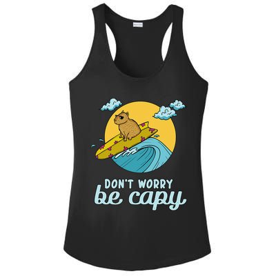 Don't Worry Be Capy Rodent South American Capybara Ladies PosiCharge Competitor Racerback Tank
