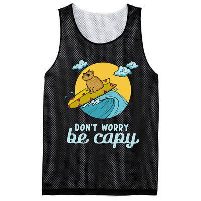 Don't Worry Be Capy Rodent South American Capybara Mesh Reversible Basketball Jersey Tank