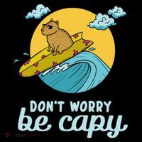 Don't Worry Be Capy Rodent South American Capybara Pom Pom 12in Knit Beanie