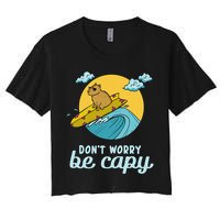 Don't Worry Be Capy Rodent South American Capybara Women's Crop Top Tee