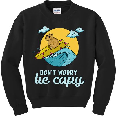 Don't Worry Be Capy Rodent South American Capybara Kids Sweatshirt