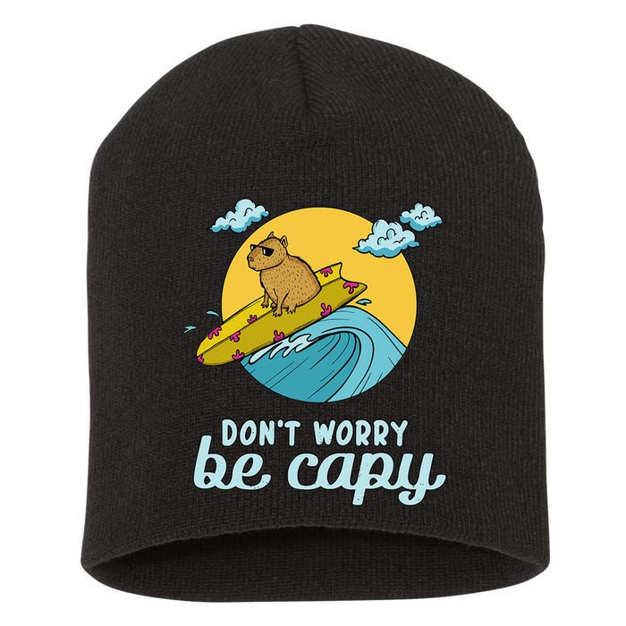 Don't Worry Be Capy Rodent South American Capybara Short Acrylic Beanie