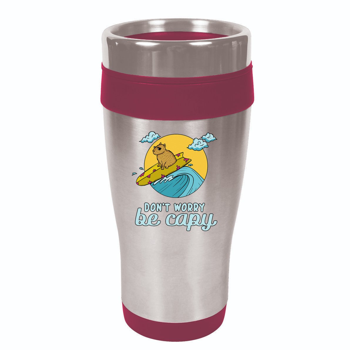 Don't Worry Be Capy Rodent South American Capybara 16oz Travel Tumbler