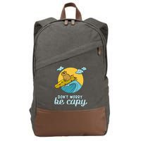 Don't Worry Be Capy Rodent South American Capybara Cotton Canvas Backpack