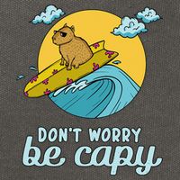 Don't Worry Be Capy Rodent South American Capybara Cotton Canvas Backpack