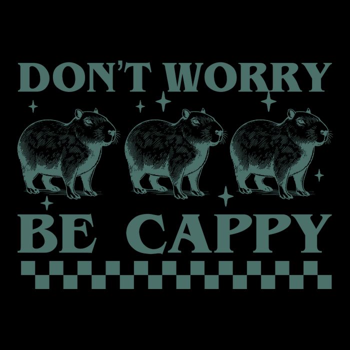 DonT Worry Be Cappy Funny Capybara Hooded Wearable Blanket