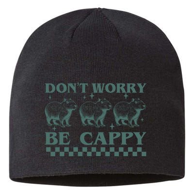 DonT Worry Be Cappy Funny Capybara Sustainable Beanie