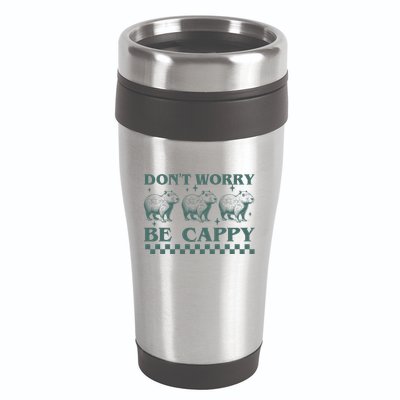DonT Worry Be Cappy Funny Capybara 16oz Travel Tumbler