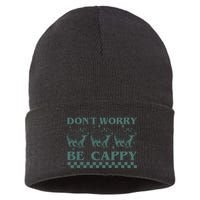 DonT Worry Be Cappy Funny Capybara Sustainable Knit Beanie
