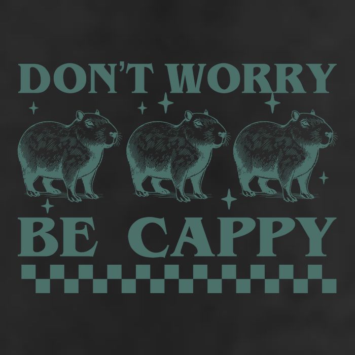 DonT Worry Be Cappy Funny Capybara 25L Jumbo Tote