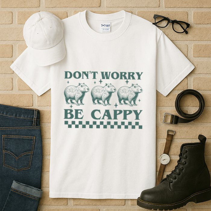 DonT Worry Be Cappy Funny Capybara Tall T-Shirt