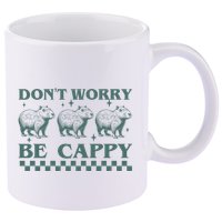 DonT Worry Be Cappy Funny Capybara 11oz C Handle Ceramic Mug