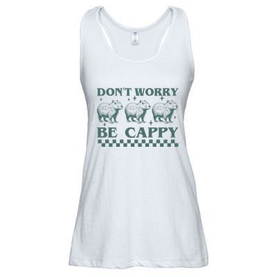 DonT Worry Be Cappy Funny Capybara Ladies Essential Flowy Tank