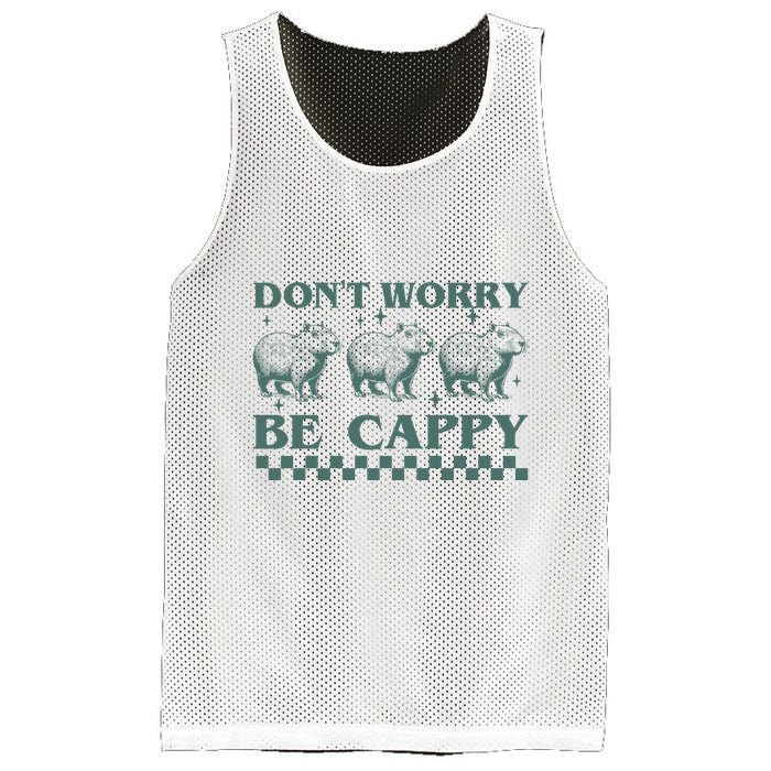 DonT Worry Be Cappy Funny Capybara Mesh Reversible Basketball Jersey Tank