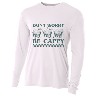 DonT Worry Be Cappy Funny Capybara Cooling Performance Long Sleeve Crew