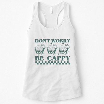 DonT Worry Be Cappy Funny Capybara Womens Tank Top