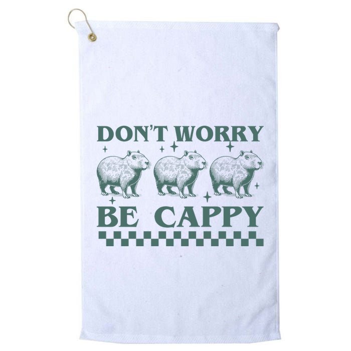 DonT Worry Be Cappy Funny Capybara Golf Towel