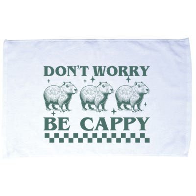 DonT Worry Be Cappy Funny Capybara Microfiber Hand Towel