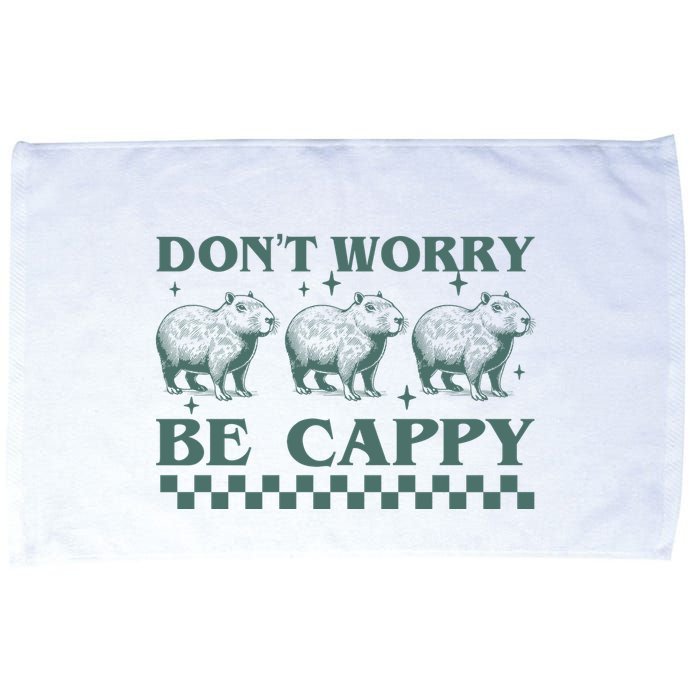 DonT Worry Be Cappy Funny Capybara Microfiber Hand Towel