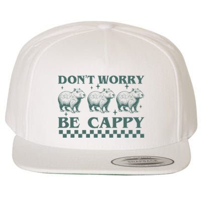 DonT Worry Be Cappy Funny Capybara Wool Snapback Cap