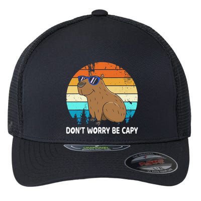 DonT Worry Be Capy Distressed Capybara Styles Animal Lover Flexfit Unipanel Trucker Cap