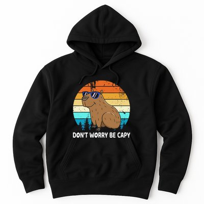 DonT Worry Be Capy Distressed Capybara Styles Animal Lover Hoodie