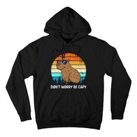 DonT Worry Be Capy Distressed Capybara Styles Animal Lover Hoodie