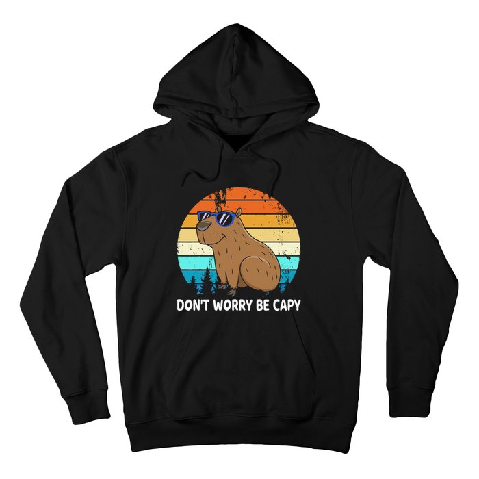 DonT Worry Be Capy Distressed Capybara Styles Animal Lover Hoodie