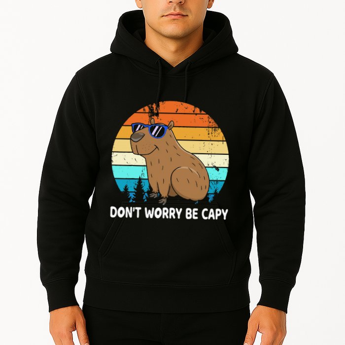 DonT Worry Be Capy Distressed Capybara Styles Animal Lover Hoodie