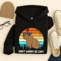 DonT Worry Be Capy Distressed Capybara Styles Animal Lover Hoodie