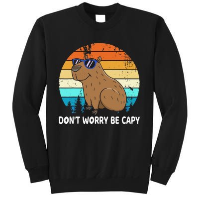 DonT Worry Be Capy Distressed Capybara Styles Animal Lover Sweatshirt