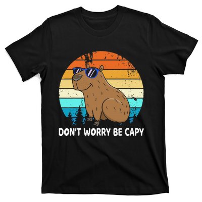 DonT Worry Be Capy Distressed Capybara Styles Animal Lover T-Shirt