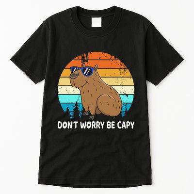 DonT Worry Be Capy Distressed Capybara Styles Animal Lover Tall T-Shirt