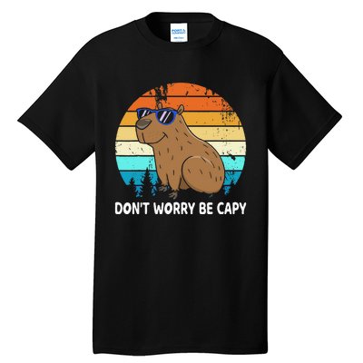 DonT Worry Be Capy Distressed Capybara Styles Animal Lover Tall T-Shirt