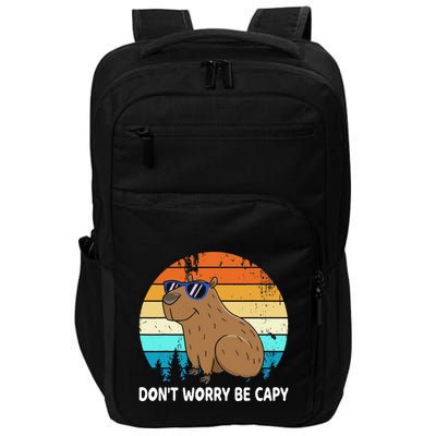 DonT Worry Be Capy Distressed Capybara Styles Animal Lover Impact Tech Backpack
