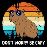 DonT Worry Be Capy Distressed Capybara Styles Animal Lover Sustainable Bucket Hat
