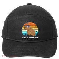 DonT Worry Be Capy Distressed Capybara Styles Animal Lover 7-Panel Snapback Hat