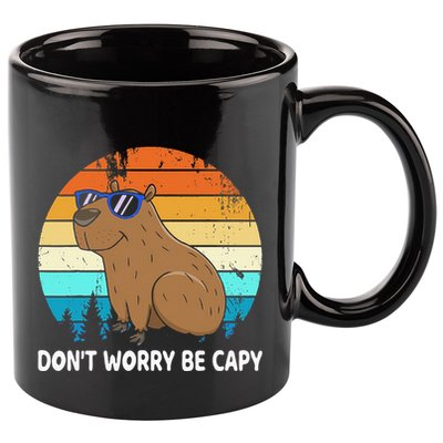 DonT Worry Be Capy Distressed Capybara Styles Animal Lover 11oz C Handle Ceramic Mug