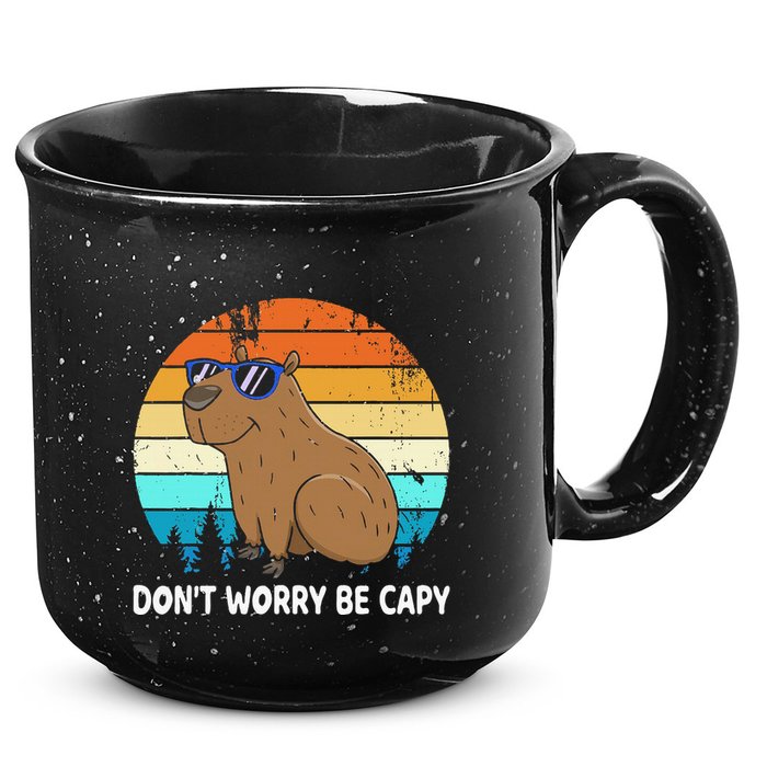 DonT Worry Be Capy Distressed Capybara Styles Animal Lover 15oz Campfire Ceramic Mug
