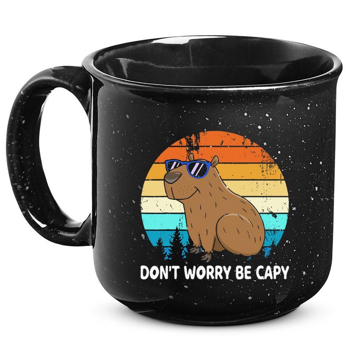 DonT Worry Be Capy Distressed Capybara Styles Animal Lover 15oz Campfire Ceramic Mug