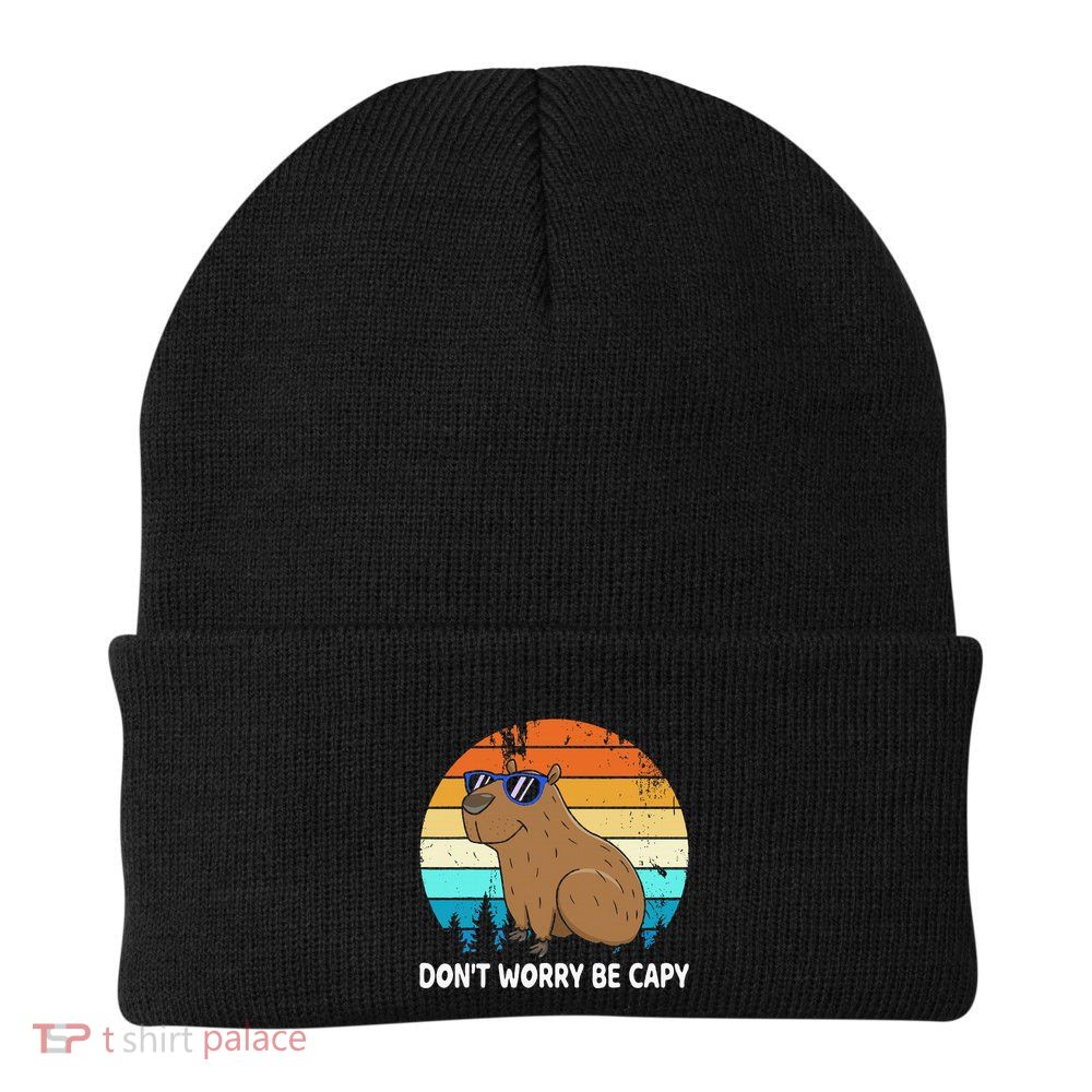DonT Worry Be Capy Distressed Capybara Styles Animal Lover Beanie