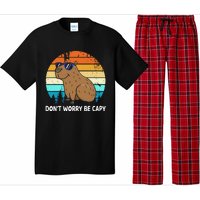 DonT Worry Be Capy Distressed Capybara Styles Animal Lover Pajama Set