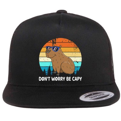 DonT Worry Be Capy Distressed Capybara Styles Animal Lover Flatbill Hat