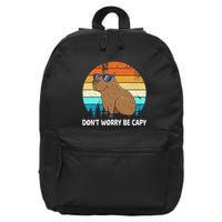 DonT Worry Be Capy Distressed Capybara Styles Animal Lover 16 in Basic Backpack