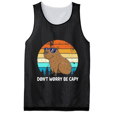 DonT Worry Be Capy Distressed Capybara Styles Animal Lover Mesh Reversible Basketball Jersey Tank
