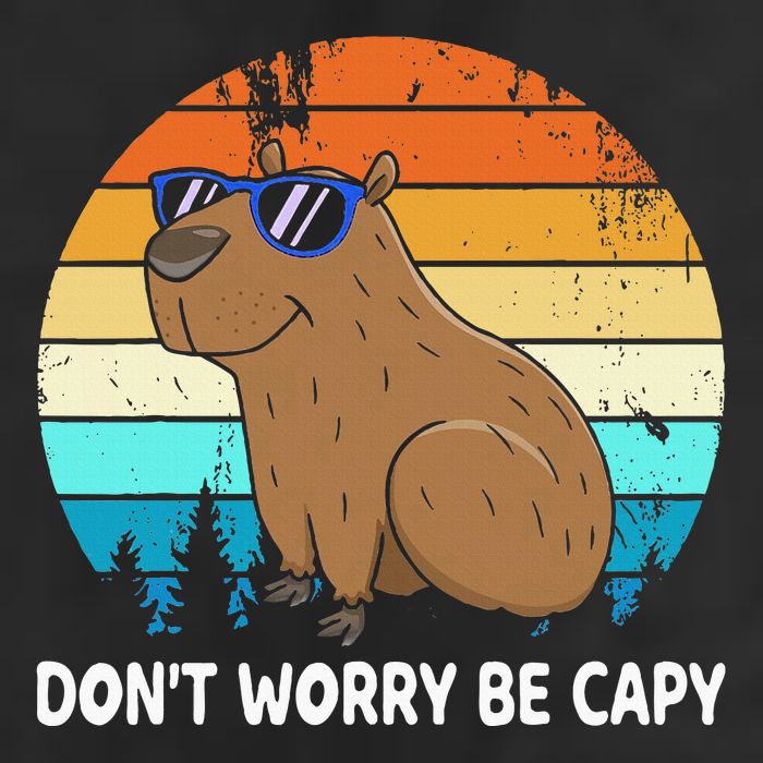 DonT Worry Be Capy Distressed Capybara Styles Animal Lover Large Microfiber Waffle Golf Towel