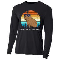 DonT Worry Be Capy Distressed Capybara Styles Animal Lover Cooling Performance Long Sleeve Crew