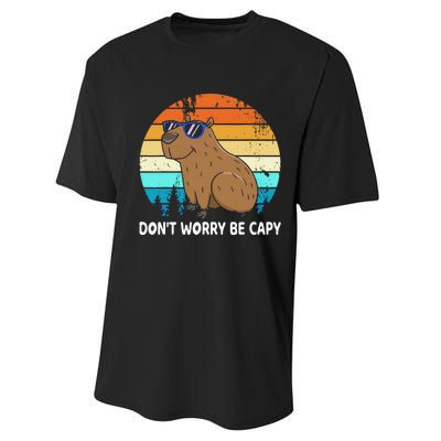 DonT Worry Be Capy Distressed Capybara Styles Animal Lover Performance Sprint T-Shirt