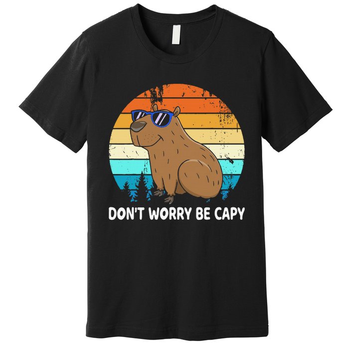 DonT Worry Be Capy Distressed Capybara Styles Animal Lover Premium T-Shirt